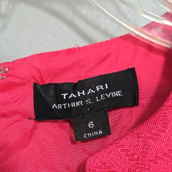 Tahari ASL Vibrant Hot Pink Sleeveless Shirley Sheath Dress Career Office Formal - Picture 5 of 10
